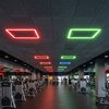 L&aacute;mpara de techo con marco cuadrado LED RGB, dise&ntilde;o de 4 barras