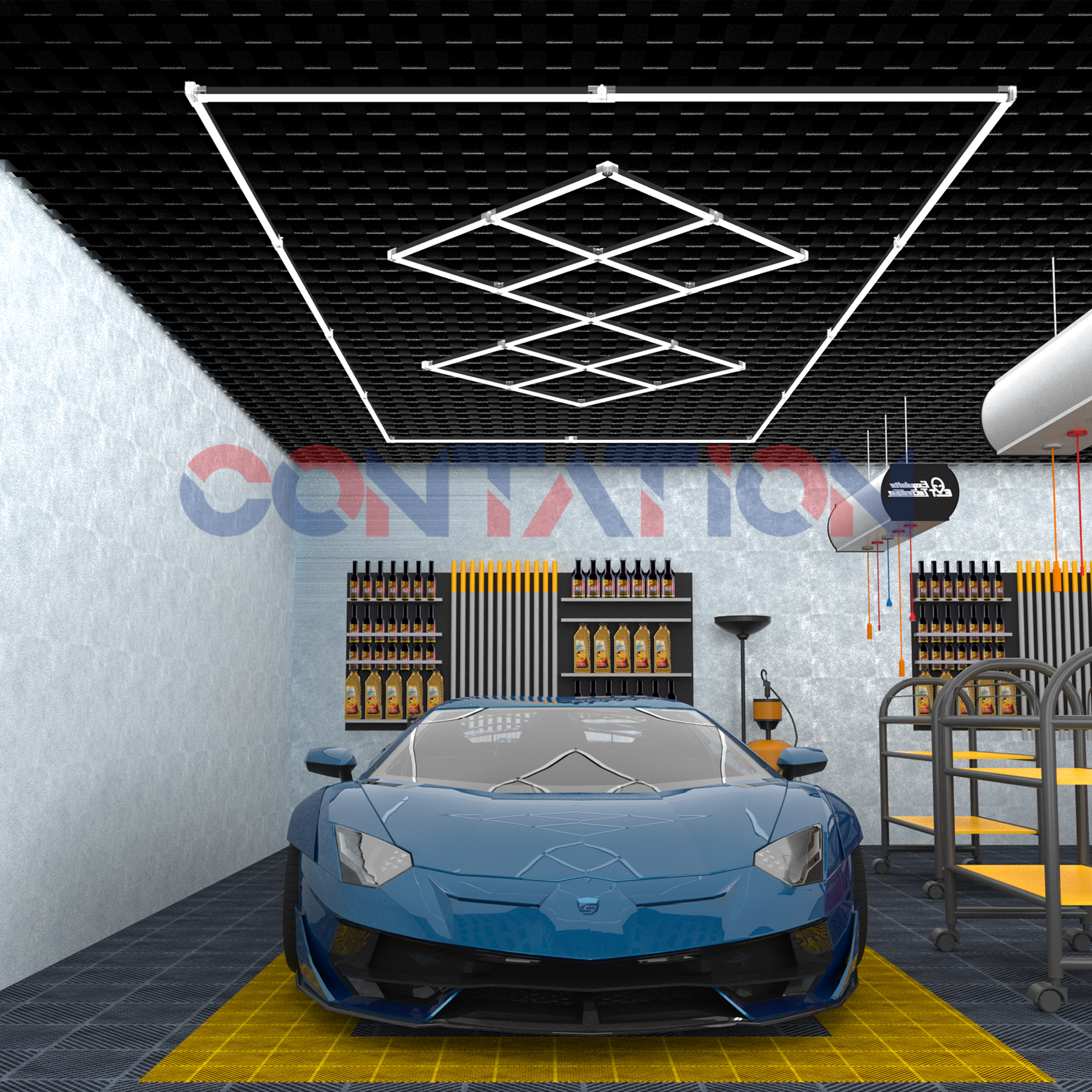 ضوء عمل LED للمرآب، أضواء تفصيلية للمرآب والسيارة