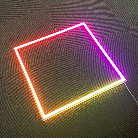 تركيبات إضاءة سقف بإطار مربع LED RGB، تصميم 4 بار