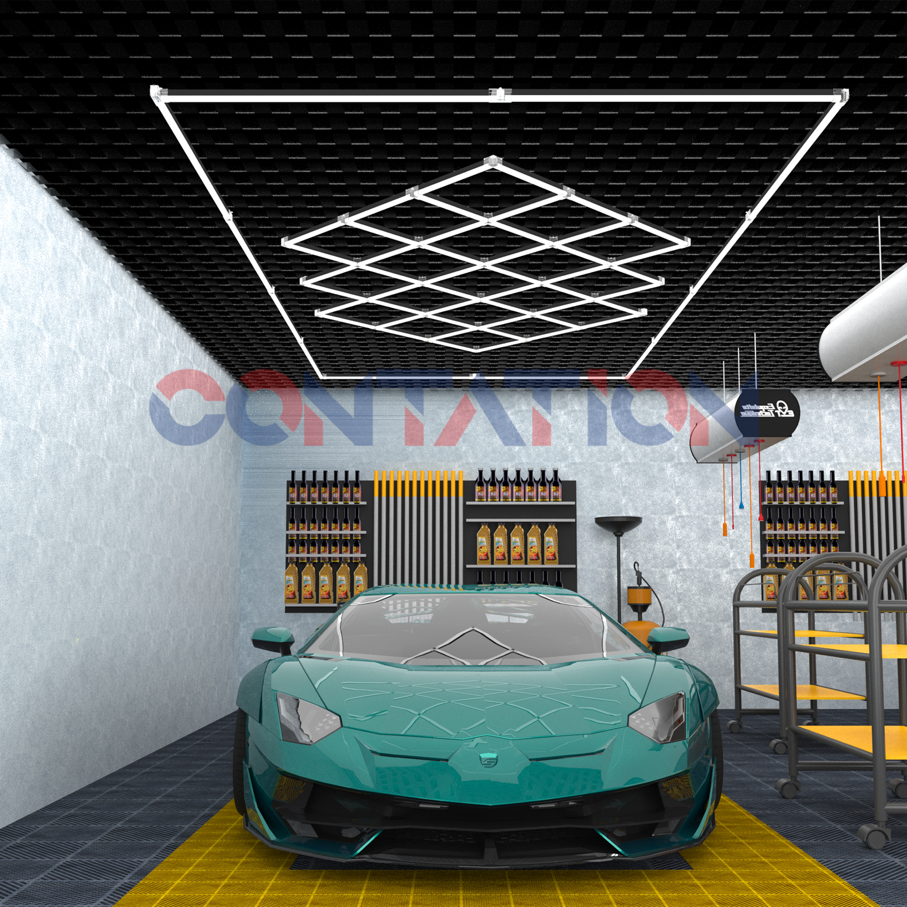 ضوء عمل LED للمرآب، أضواء تفصيلية للمرآب والسيارة