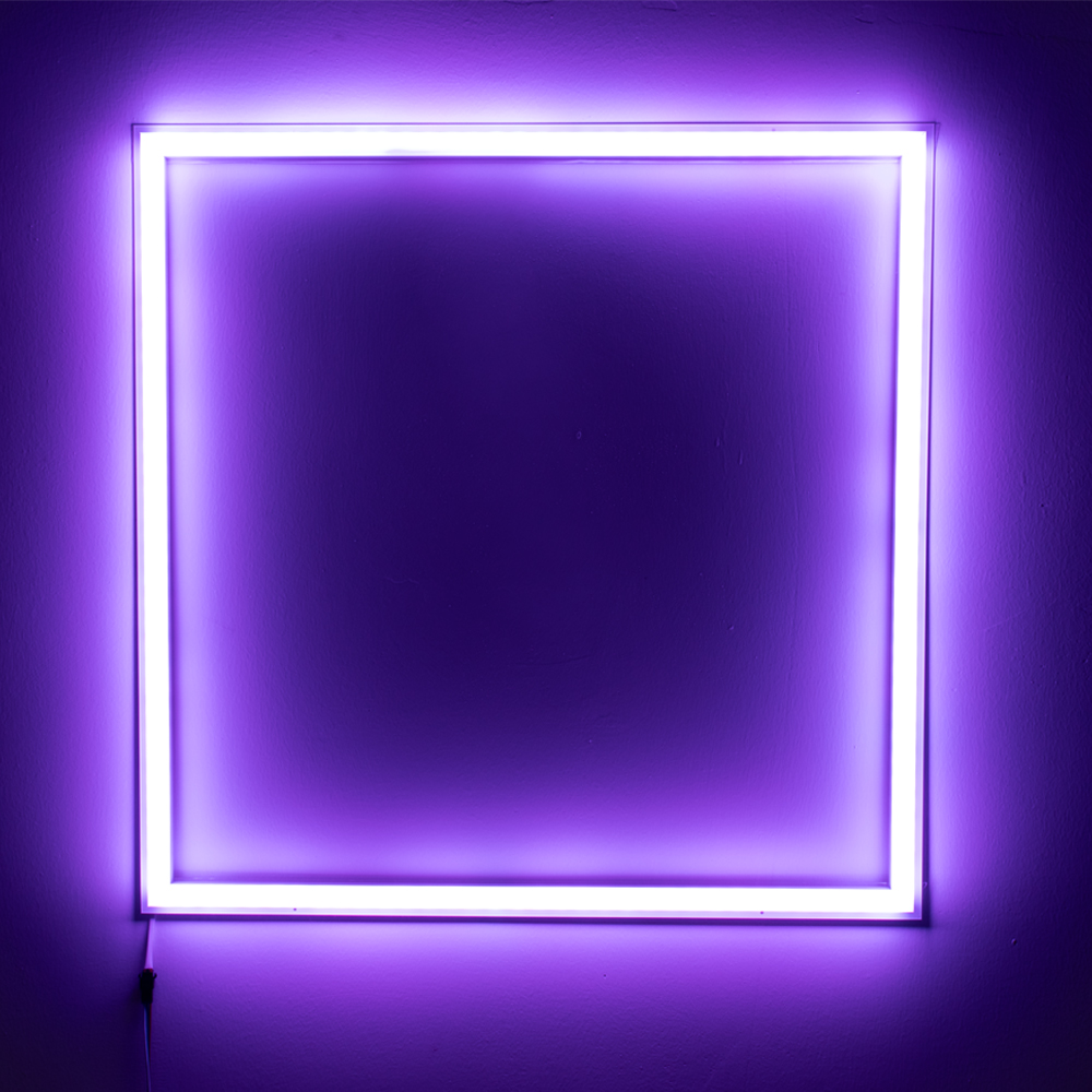 L&aacute;mpara de techo con marco cuadrado LED RGB, dise&ntilde;o de 4 barras